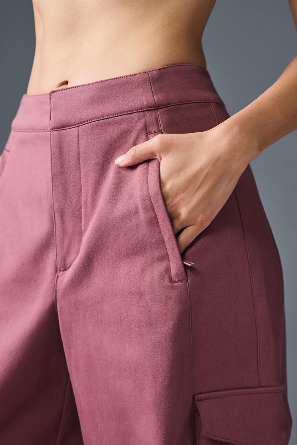 Burgundy Truffle Women Alo Yoga Show Off Cargo Wide Leg (Regular) Pant | Australia  64807-WTCL