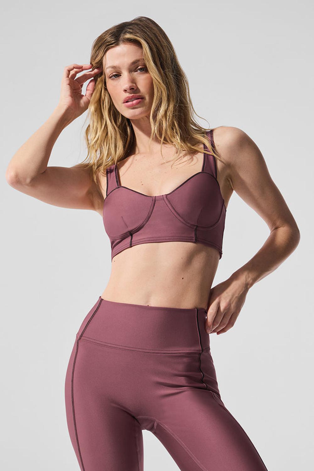 Burgundy Truffle / Black Women Alo Yoga Airlift Redefine Bra | Australia  24538-TLCX
