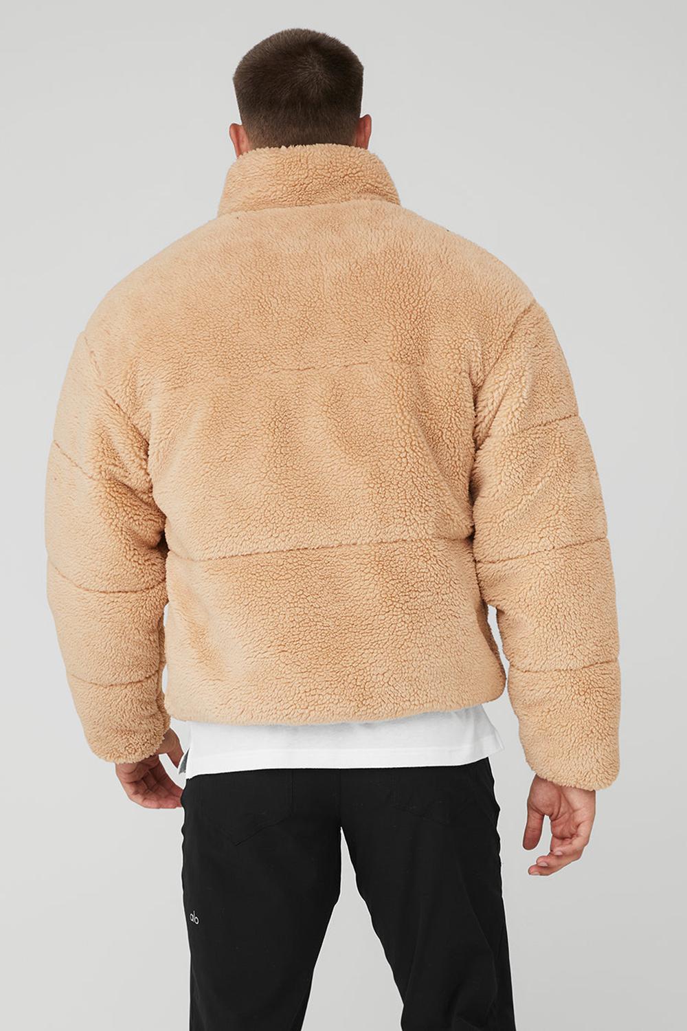 Camel Men Alo Yoga Sherpa Stage Puffer Jacket | Australia  95127-ZBGO