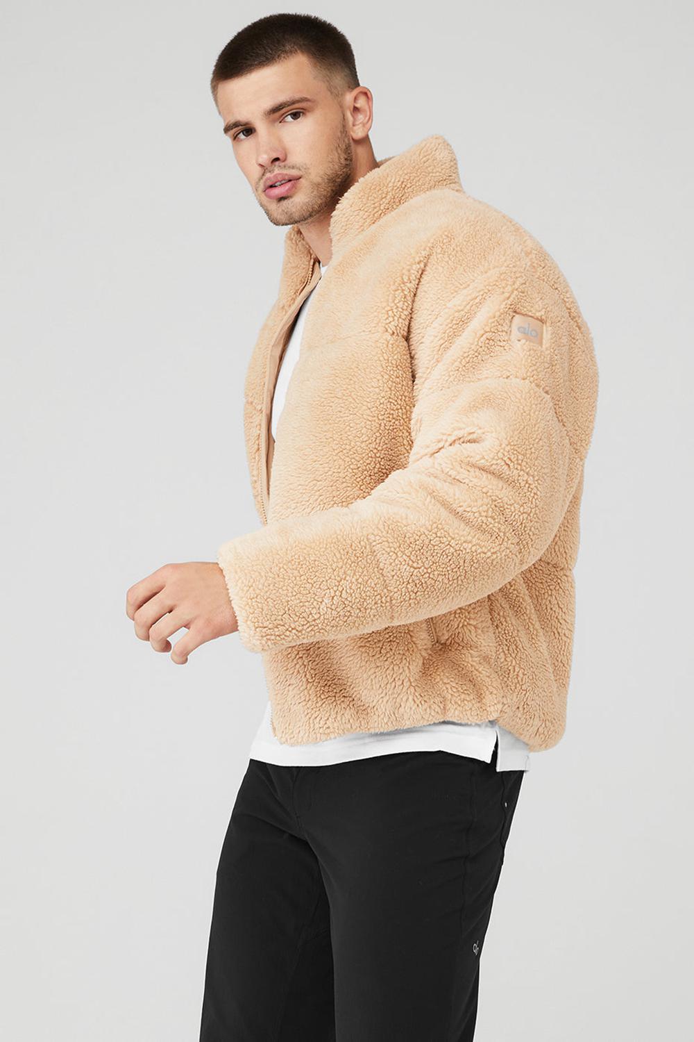 Camel Men Alo Yoga Sherpa Stage Puffer Jacket | Australia  95127-ZBGO