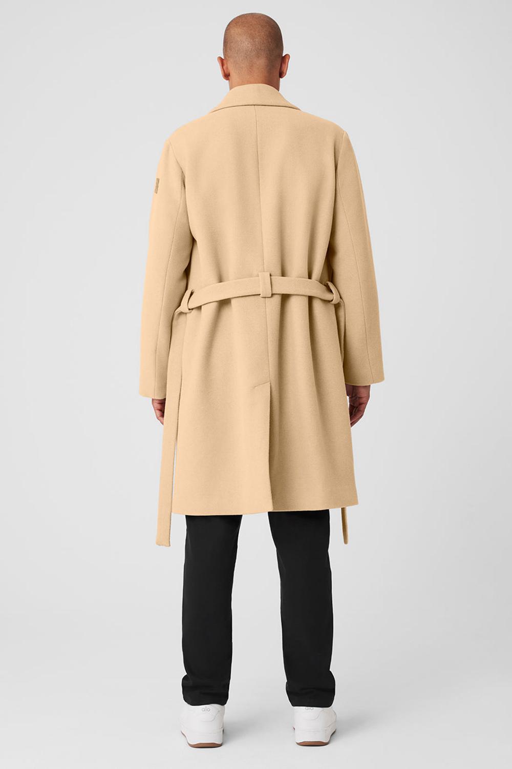 Camel Men Alo Yoga Wool Gameday Overcoat | Australia  96843-SBJD