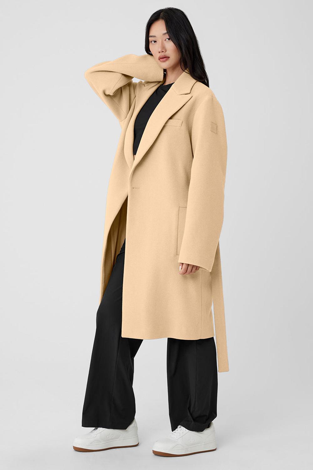 Camel Women Alo Yoga Wool Gameday Overcoat | Australia  23841-EJRV