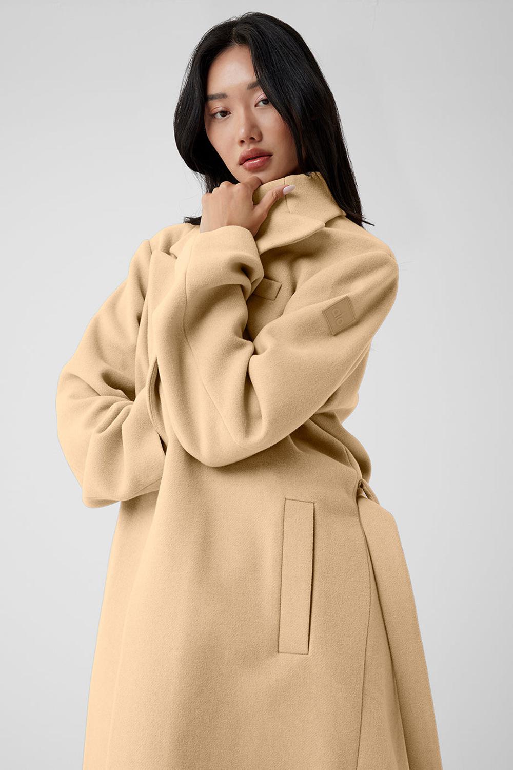 Camel Women Alo Yoga Wool Gameday Overcoat | Australia  23841-EJRV
