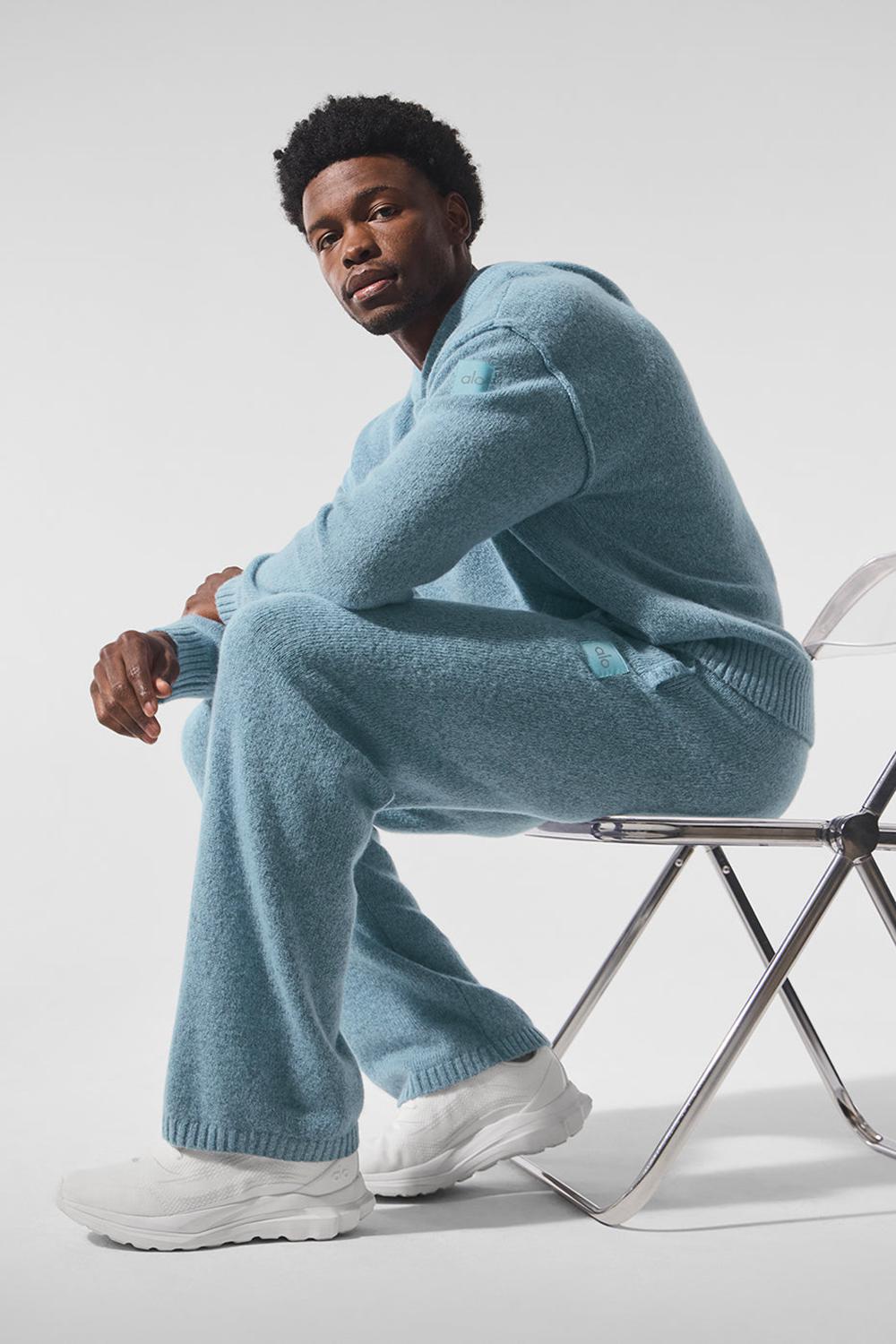 Celestial Blue Granite Heather Men Alo Yoga New Class Cashmere Sweatpant | Australia  13856-VZSE