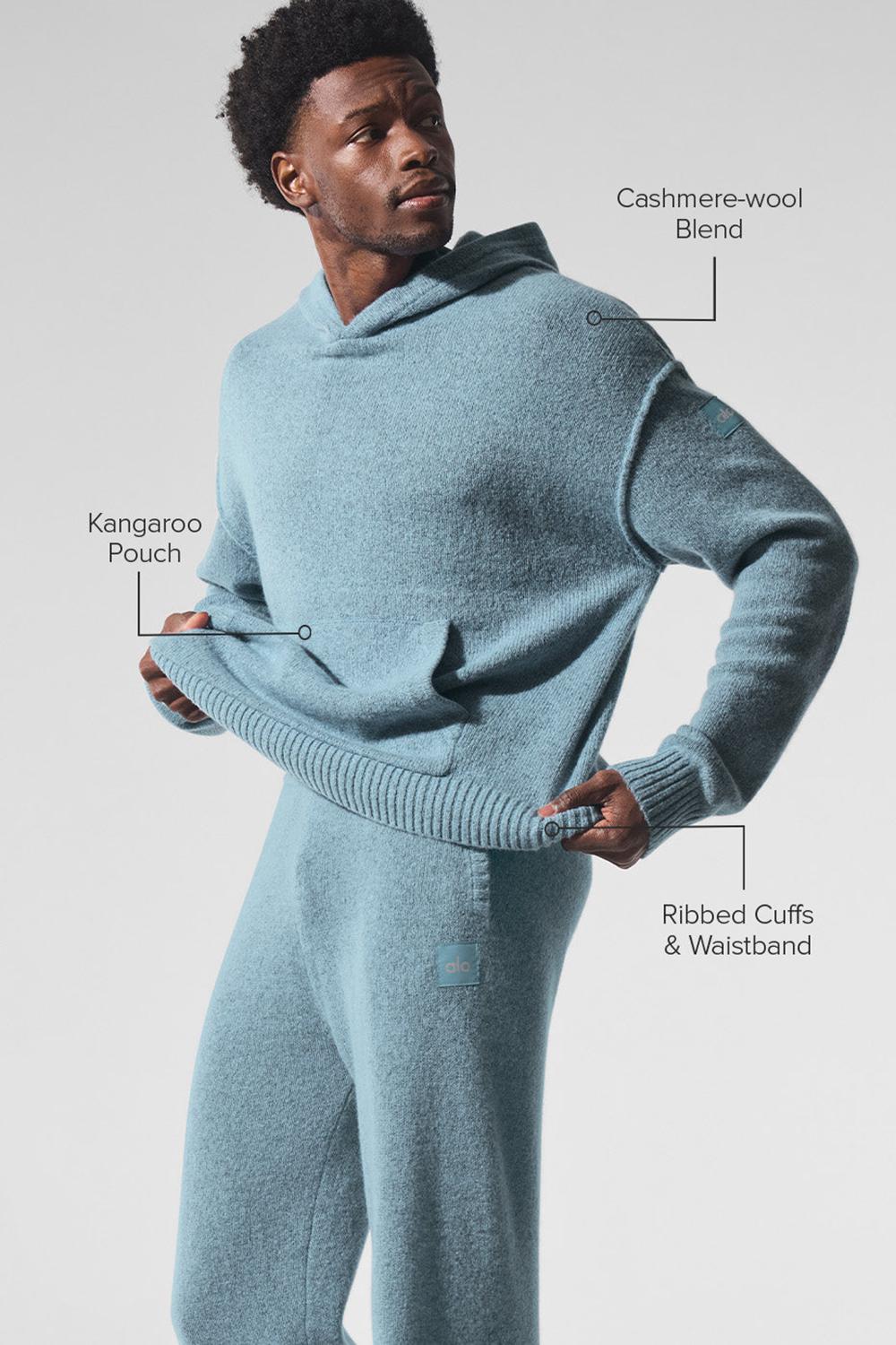 Celestial Blue Granite Heather Men Alo Yoga New Class Cashmere Hoodie | Australia  73891-GSXT