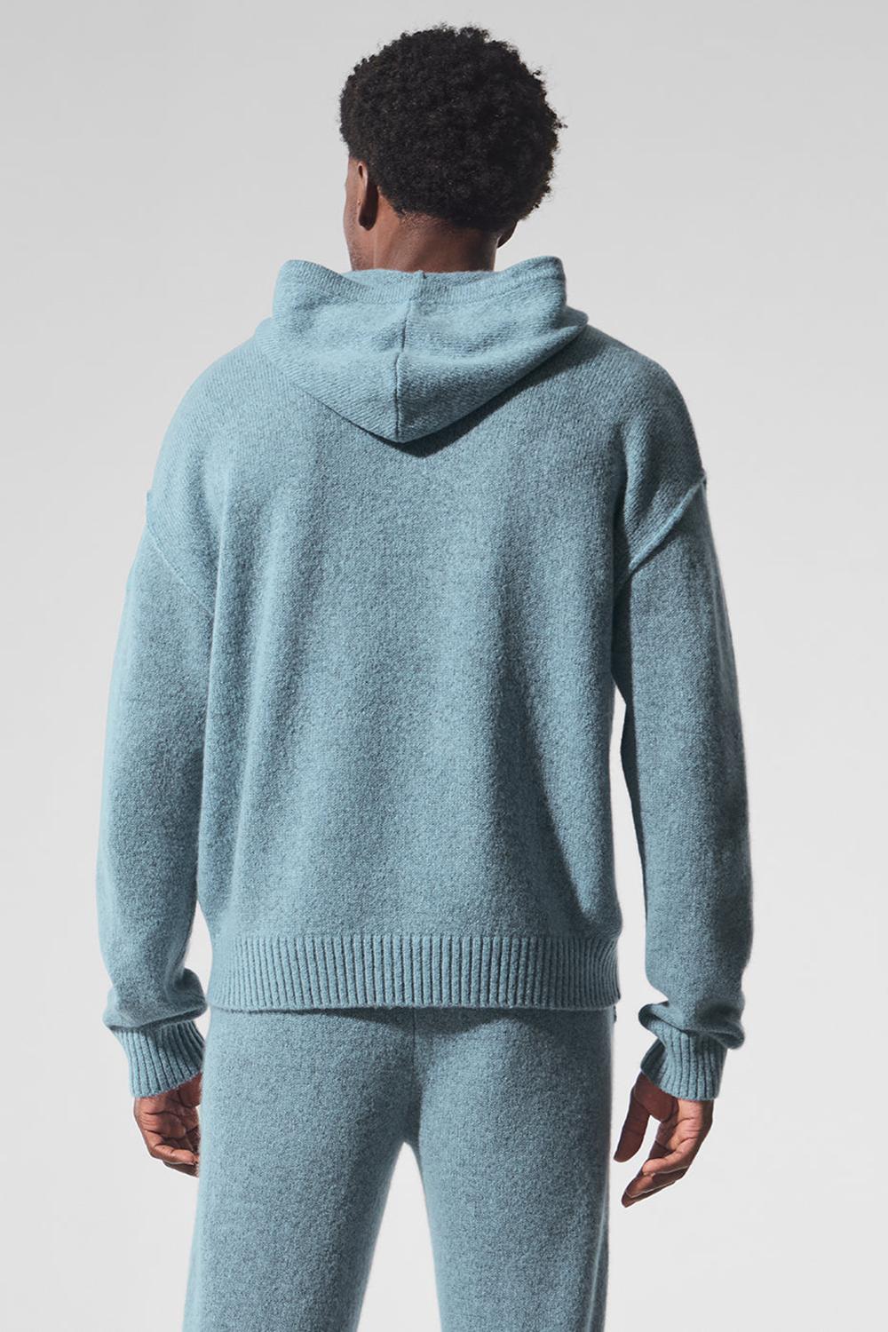 Celestial Blue Granite Heather Men Alo Yoga New Class Cashmere Hoodie | Australia  73891-GSXT