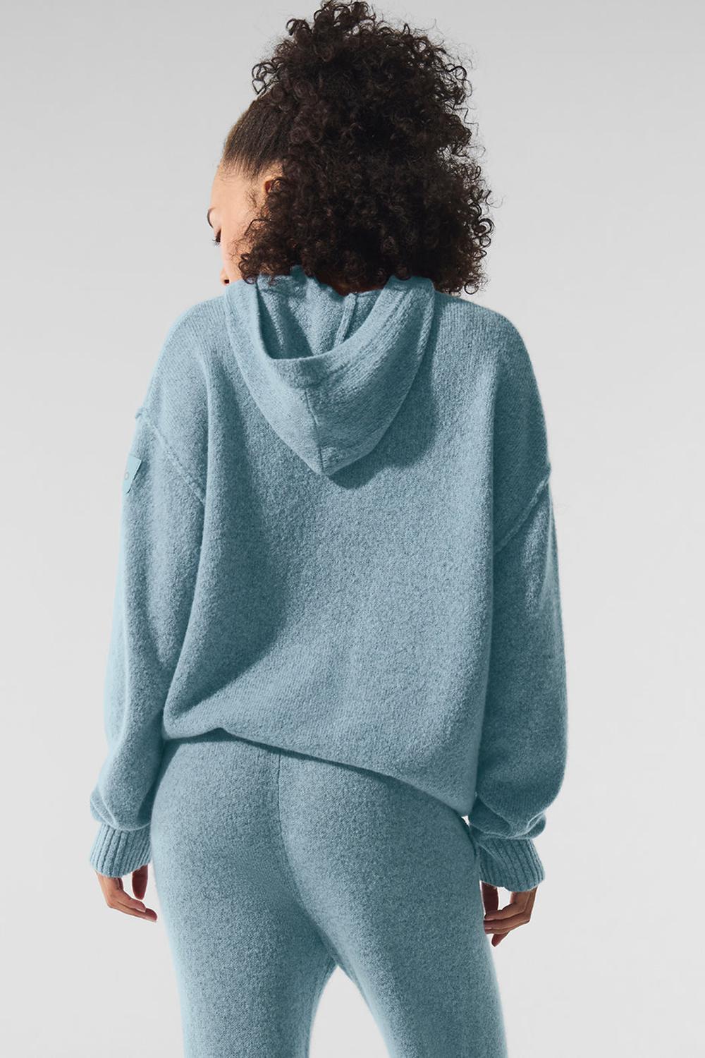 Celestial Blue Granite Heather Women Alo Yoga New Class Cashmere Hoodie | Australia  48927-FWGE