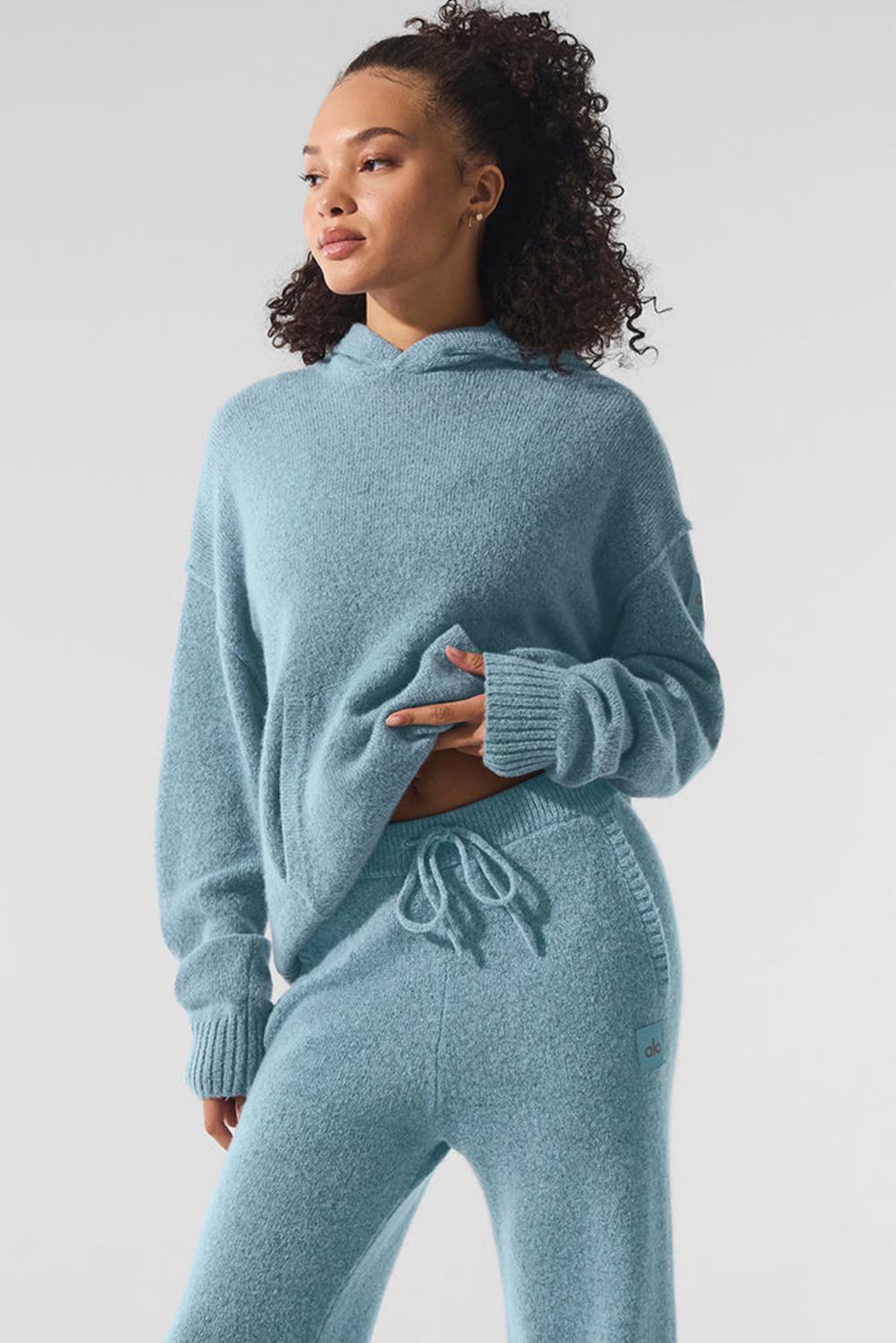 Celestial Blue Granite Heather Women Alo Yoga New Class Cashmere Hoodie | Australia  48927-FWGE