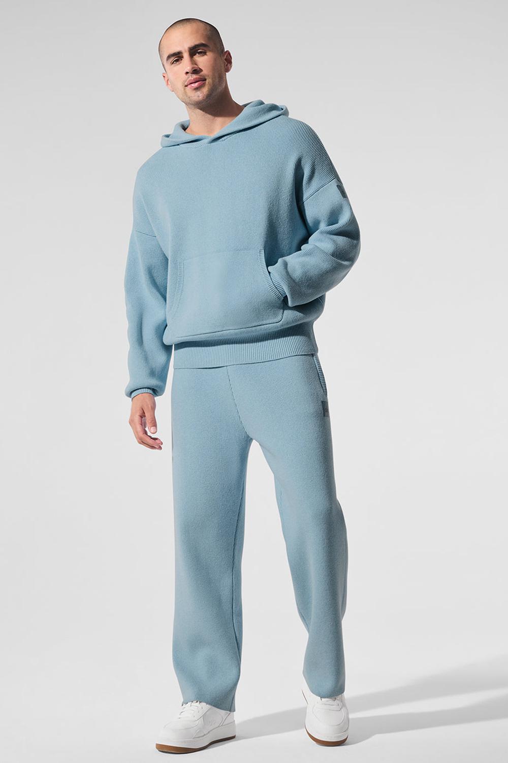 Celestial Blue Heather Men Alo Yoga Scholar Hooded Sweater | Australia  43162-IWQA