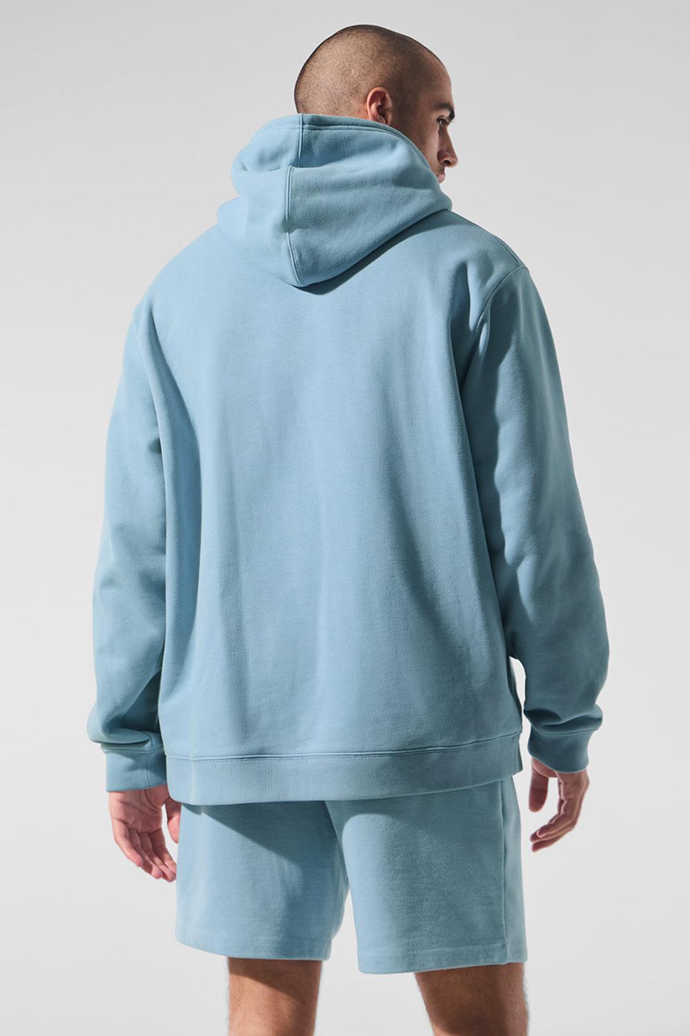 Celestial Blue Men Alo Yoga Renown Heavy Weight Hoodie | Australia  36081-FDBI