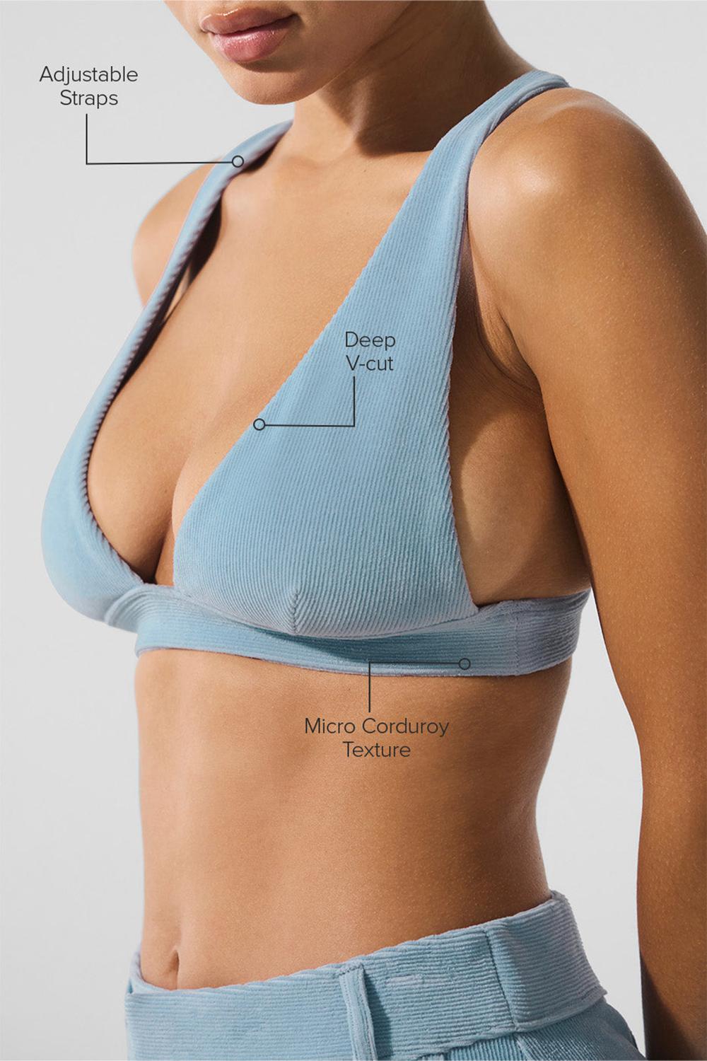 Celestial Blue Women Alo Yoga Micro Corduroy Dreamer Bra | Australia  72456-QTVK