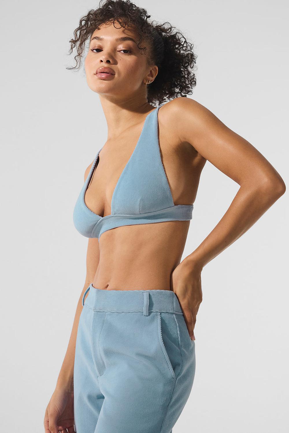 Celestial Blue Women Alo Yoga Micro Corduroy Dreamer Bra | Australia  72456-QTVK