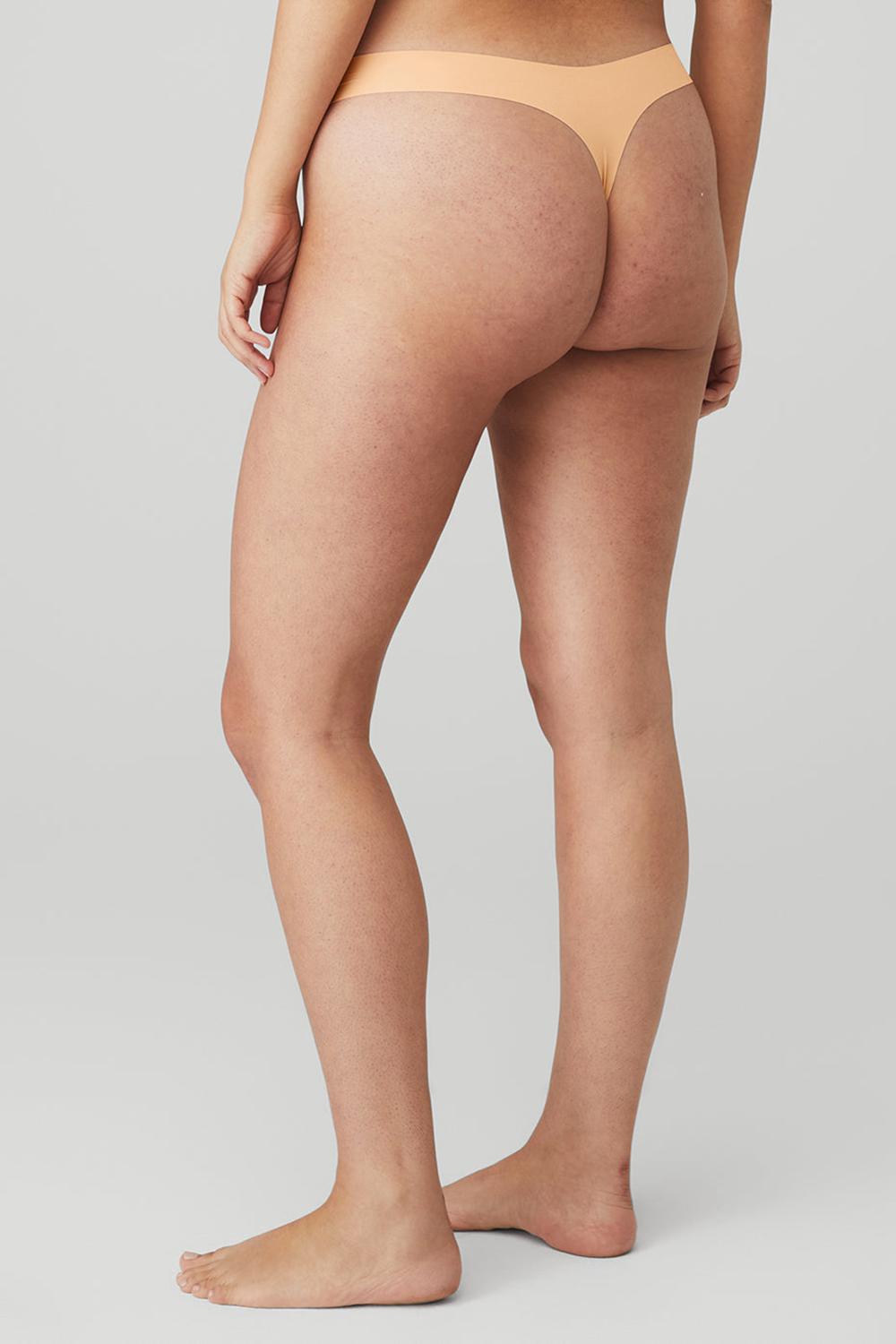Champagne Women Alo Yoga Airbrush Invisible Thong | Australia  72085-MPGA