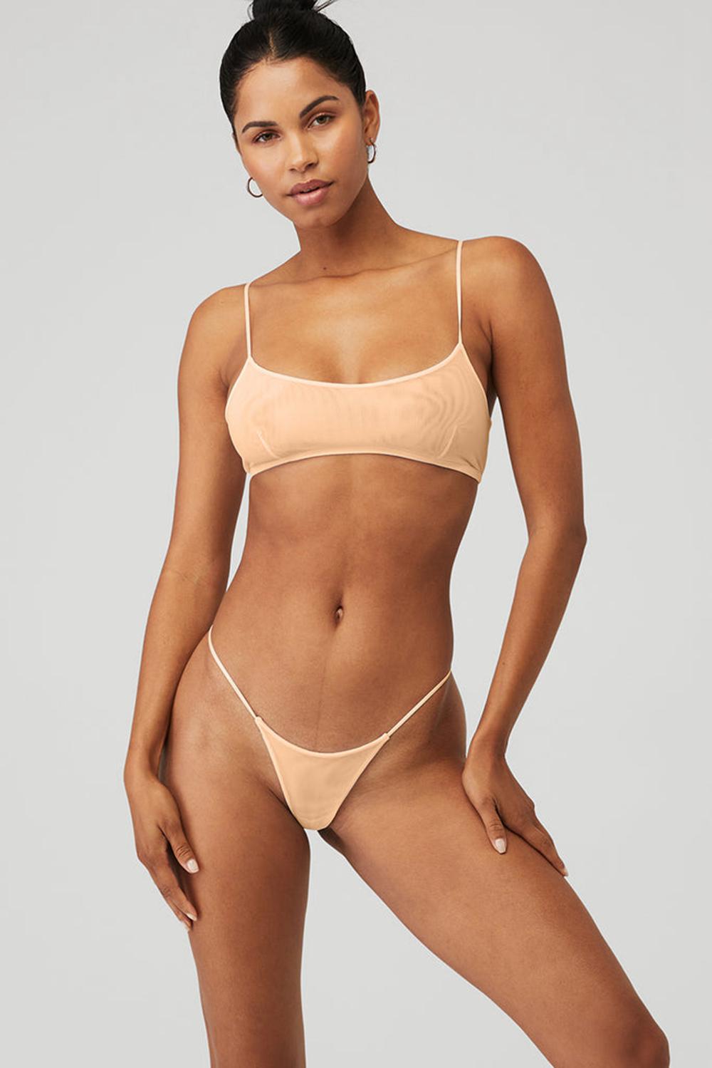 Champagne Women Alo Yoga Airmesh Venuslette Bralette | Australia  07216-HBIG