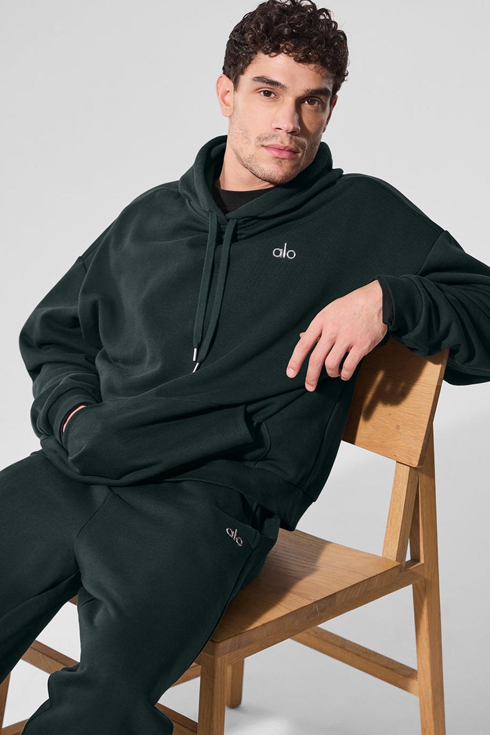 Charcoal Green Men Alo Yoga Accolade Hoodie | Australia  05149-IAPB
