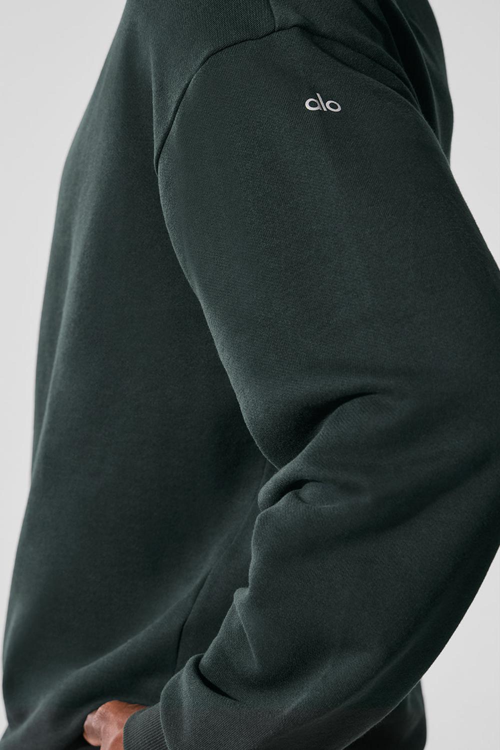 Charcoal Green Men Alo Yoga Chill Crew Neck Pullover | Australia  74562-PZIQ