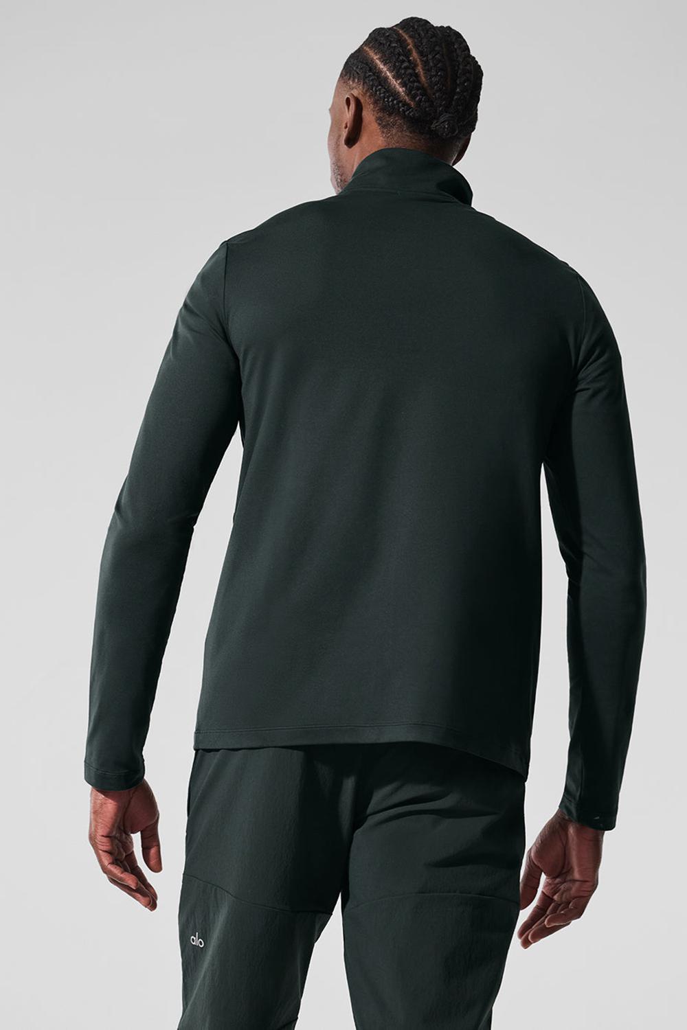 Charcoal Green Men Alo Yoga Conquer 1/4 Zip Reform Long Sleeve | Australia  17983-HYEN