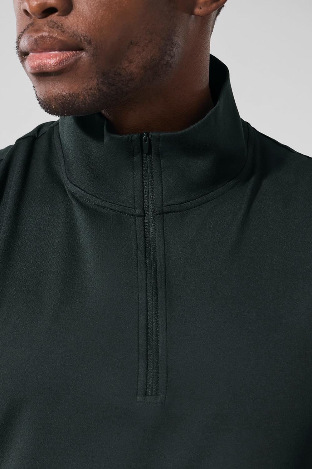 Charcoal Green Men Alo Yoga Conquer 1/4 Zip Reform Long Sleeve | Australia  17983-HYEN