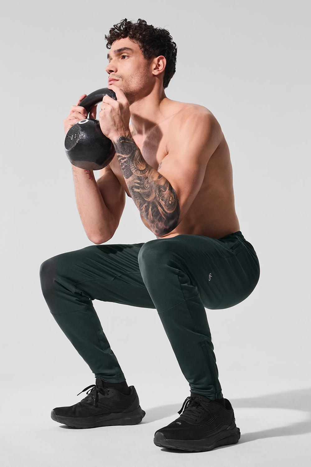 Charcoal Green Men Alo Yoga Conquer React Performance Pant | Australia  67418-AVHY