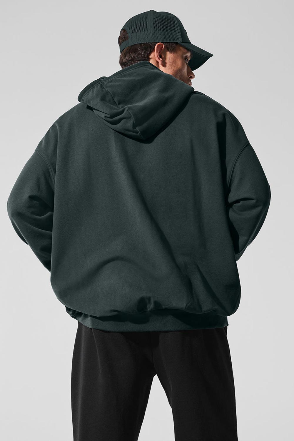 Charcoal Green Men Alo Yoga Double Take Hoodie | Australia  40825-ZBJI