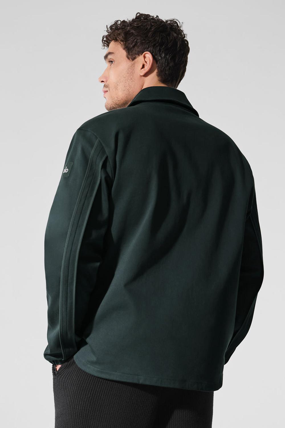 Charcoal Green Men Alo Yoga Edition Sueded Jacket | Australia  73209-JRPG