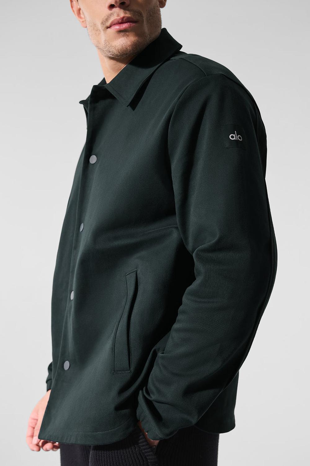 Charcoal Green Men Alo Yoga Edition Sueded Jacket | Australia  73209-JRPG