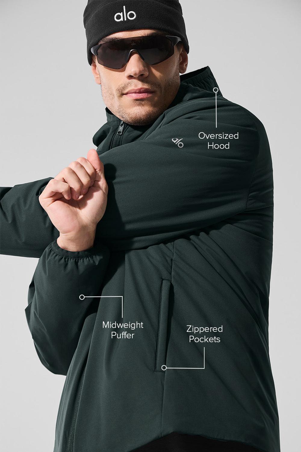 Charcoal Green Men Alo Yoga Elemental Full-Zip Jacket | Australia  25610-ZQSD