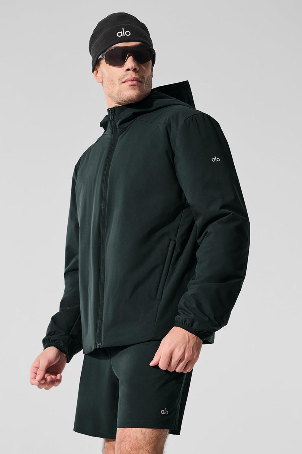 Charcoal Green Men Alo Yoga Elemental Full-Zip Jacket | Australia  25610-ZQSD