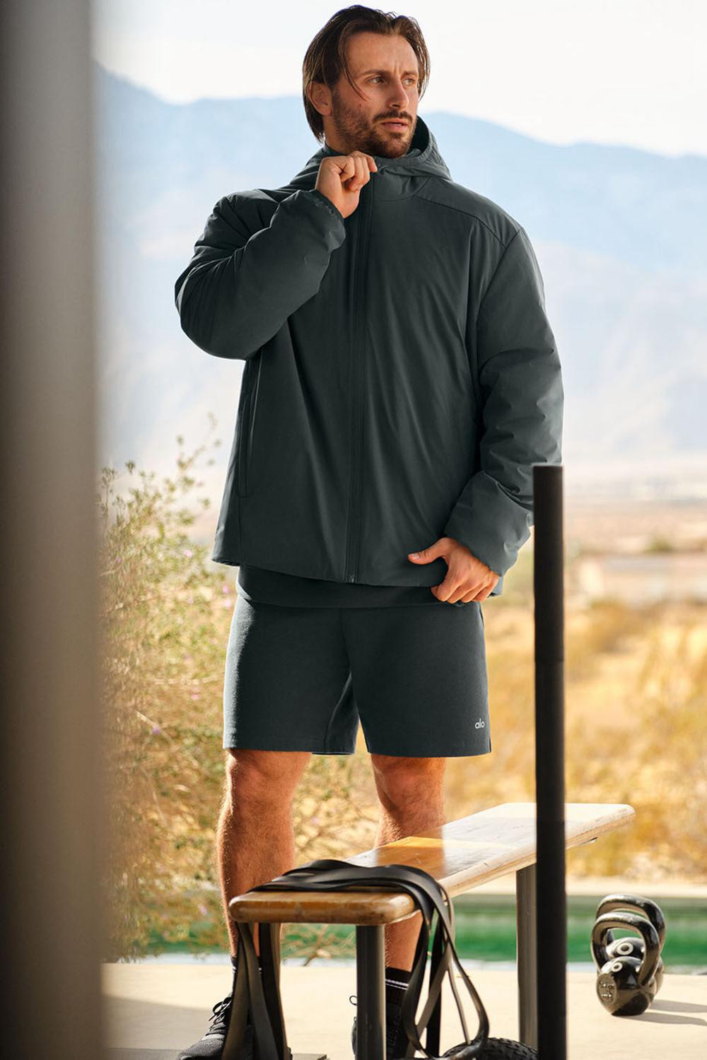 Charcoal Green Men Alo Yoga Elemental Full-Zip Jacket | Australia  25610-ZQSD
