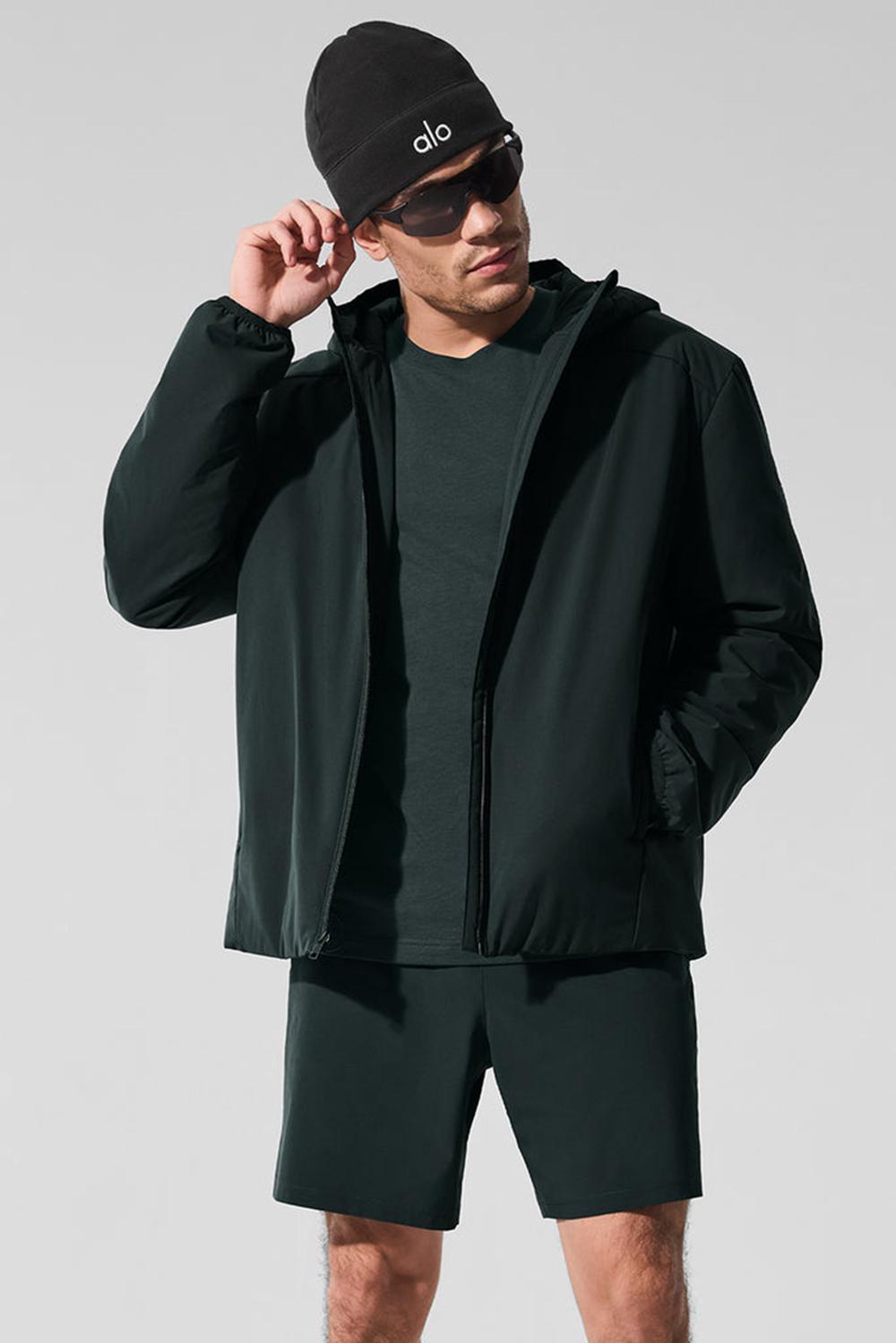 Charcoal Green Men Alo Yoga Elemental Full-Zip Jacket | Australia  25610-ZQSD
