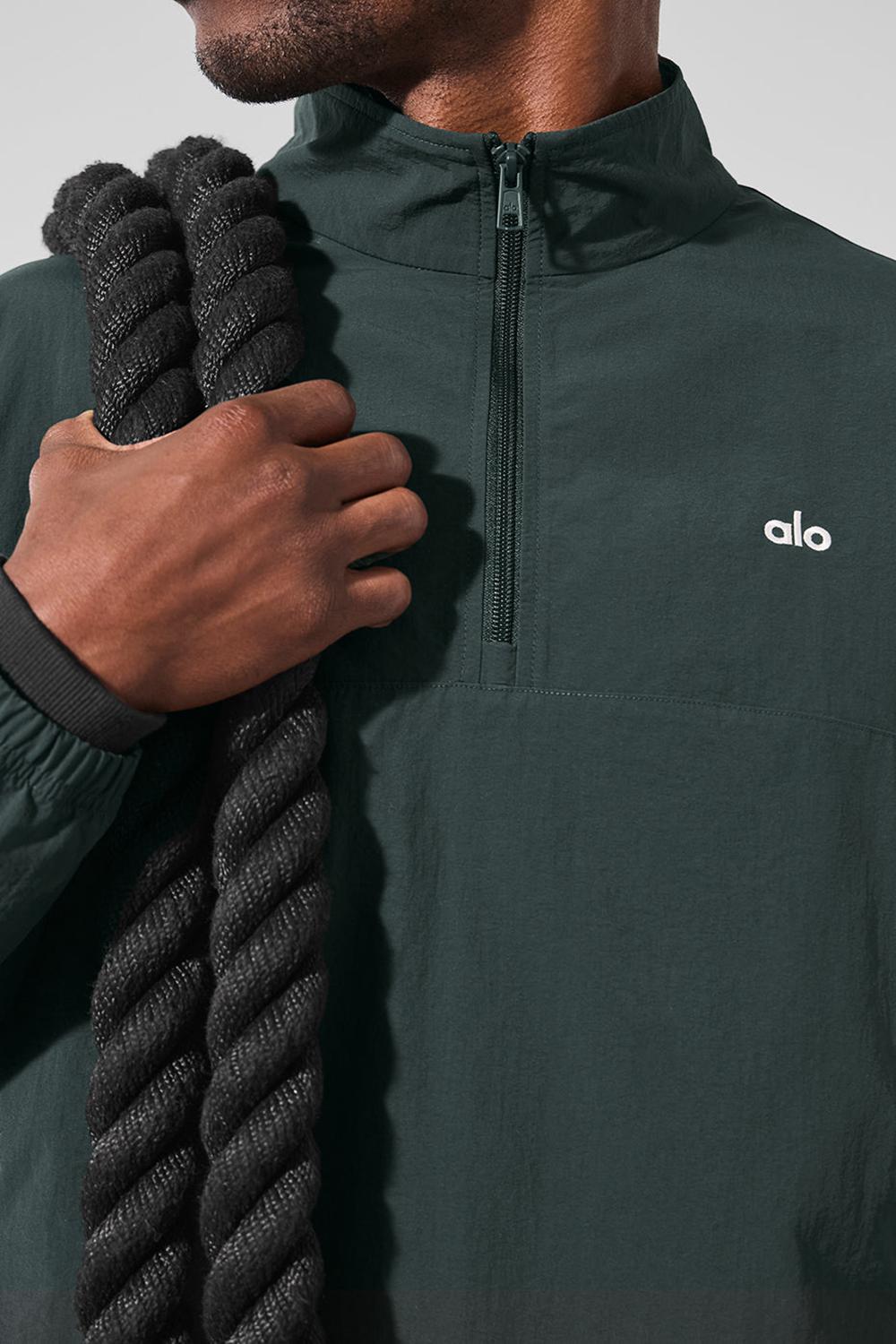 Charcoal Green Men Alo Yoga Light Weight Takeaway Track Pullover | Australia  57806-QVJI