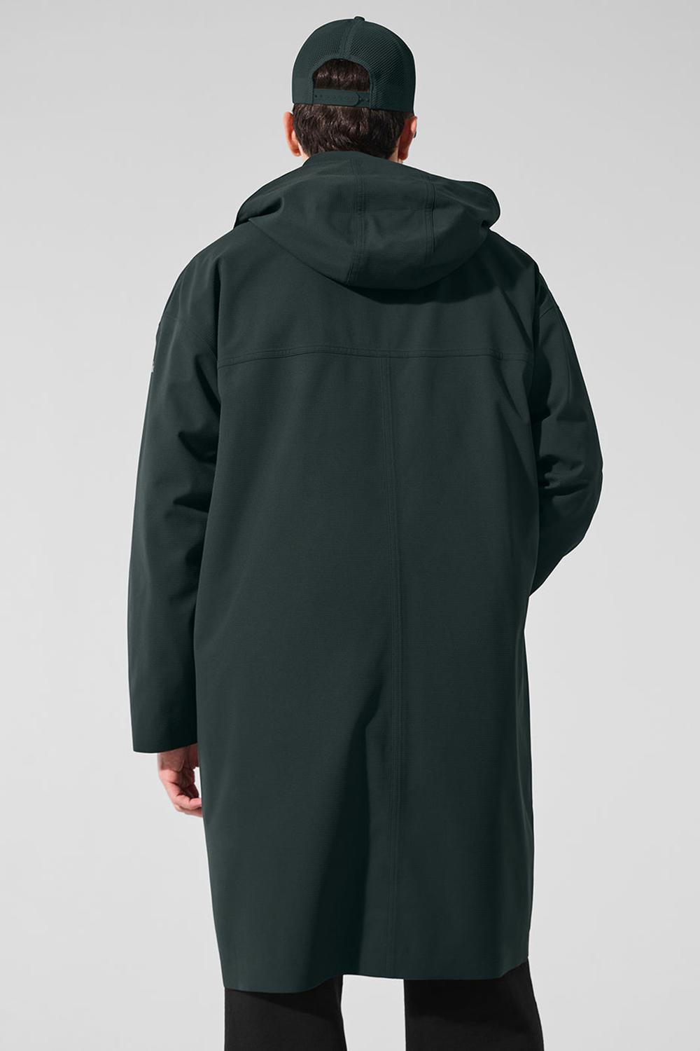 Charcoal Green Men Alo Yoga Rain Or Shine Long Coat | Australia  07918-VPZJ