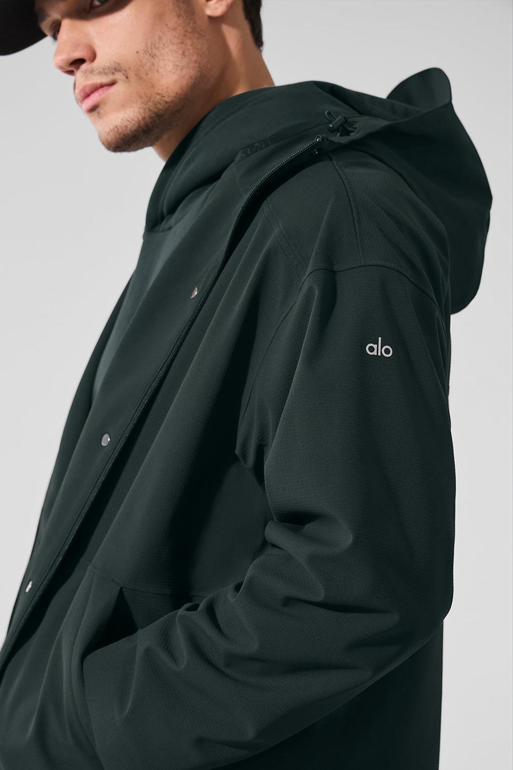 Charcoal Green Men Alo Yoga Rain Or Shine Long Coat | Australia  07918-VPZJ