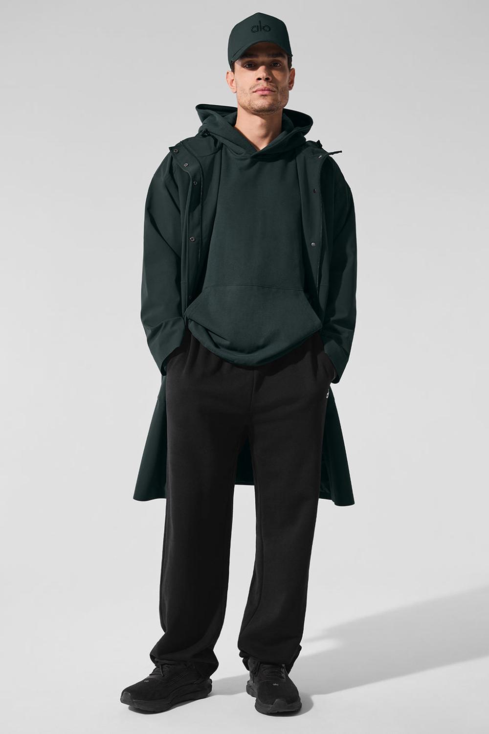 Charcoal Green Men Alo Yoga Rain Or Shine Long Coat | Australia  07918-VPZJ