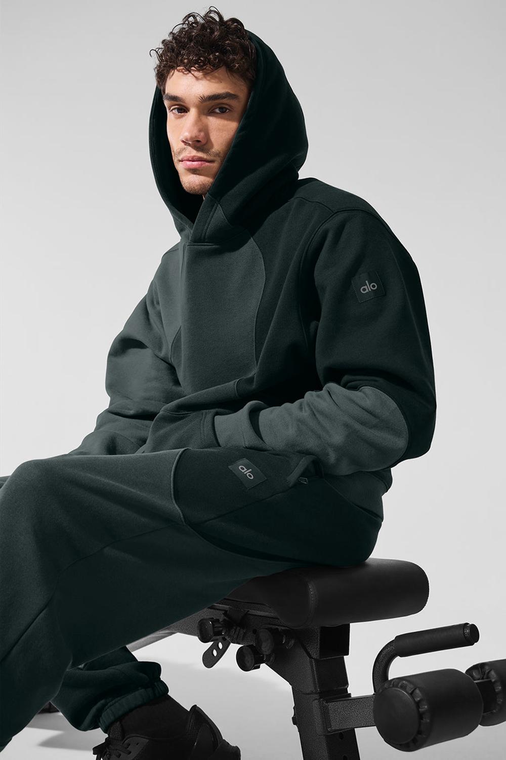Charcoal Green Tonal Men Alo Yoga Make Waves Hoodie | Australia  65781-LWVB