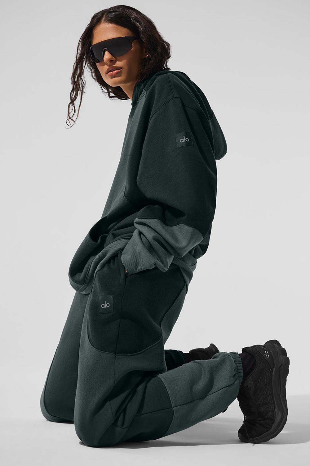 Charcoal Green Tonal Women Alo Yoga Make Waves Hoodie | Australia  23651-KWCZ