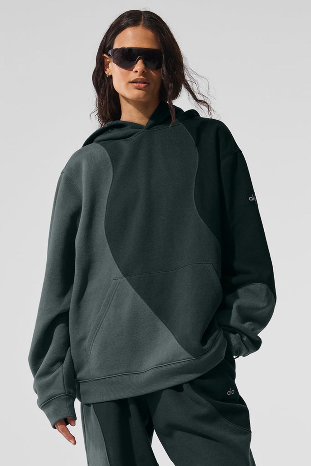 Charcoal Green Tonal Women Alo Yoga Make Waves Hoodie | Australia  23651-KWCZ