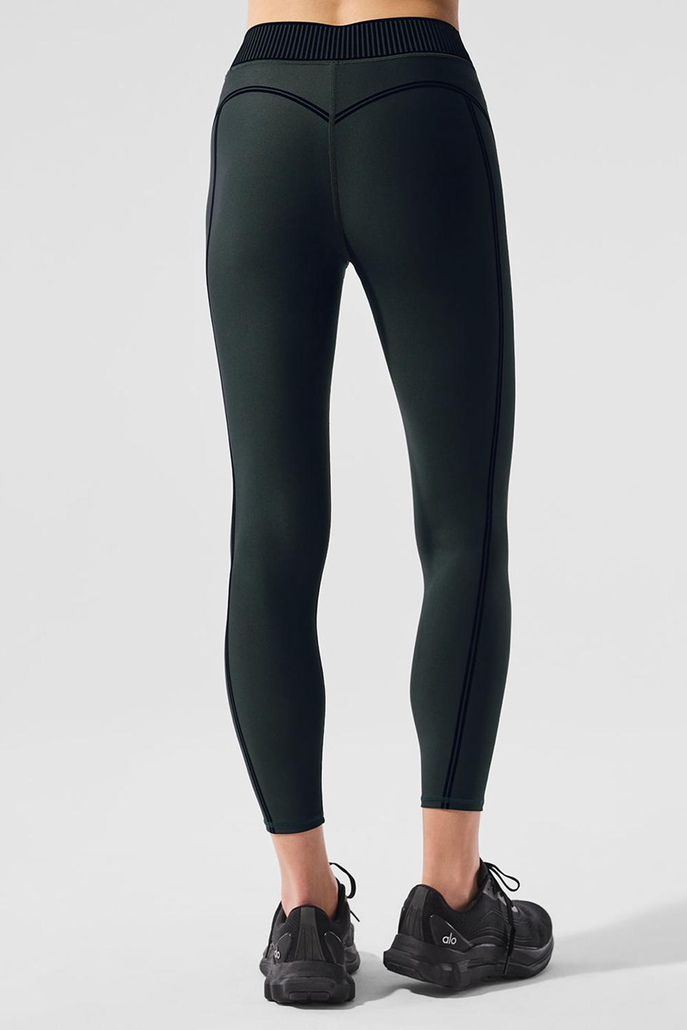 Charcoal Green Women Alo Yoga Airlift High-Waist 7/8 Line Up Legging | Australia  49016-GYDJ