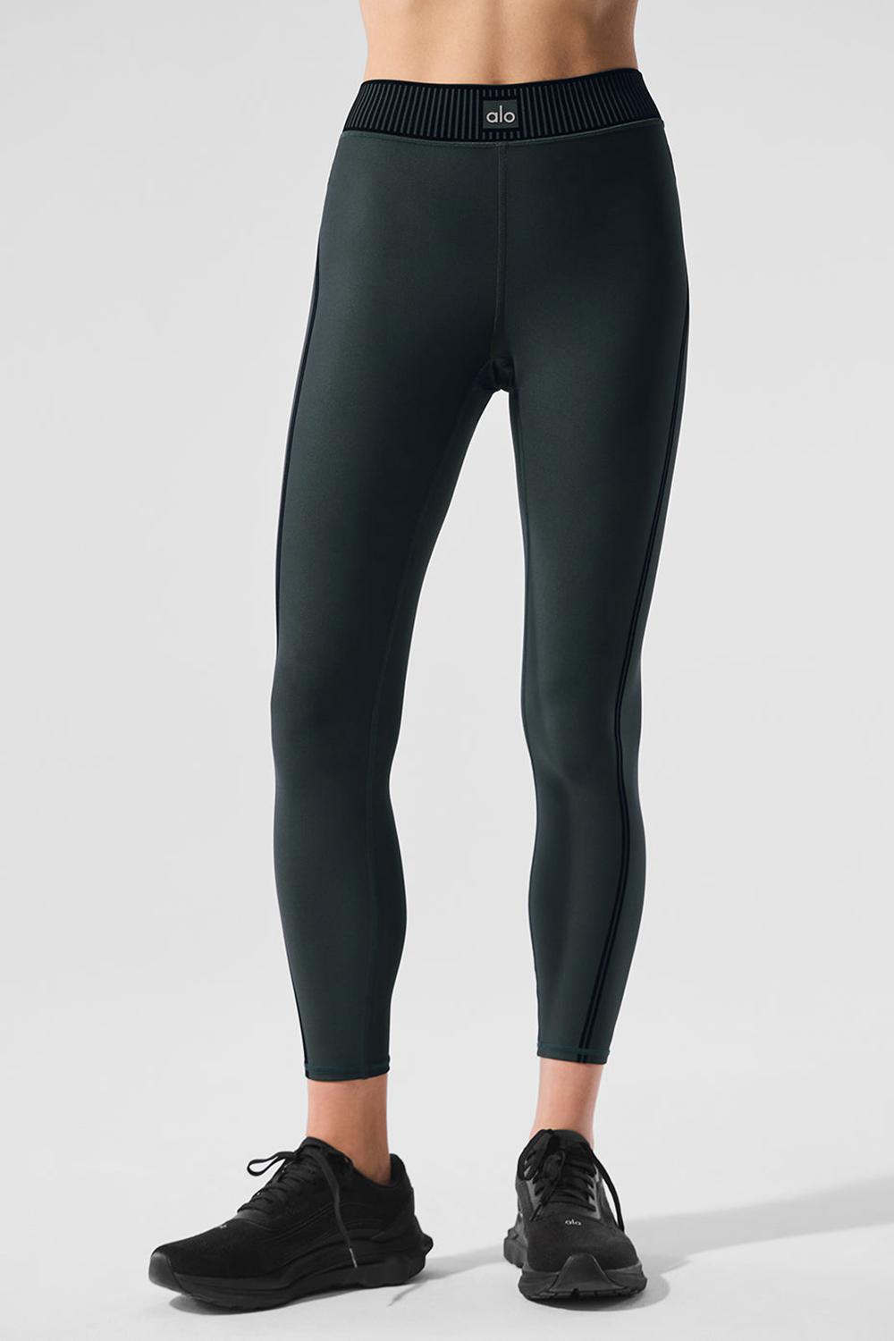 Charcoal Green Women Alo Yoga Airlift High-Waist 7/8 Line Up Legging | Australia  49016-GYDJ