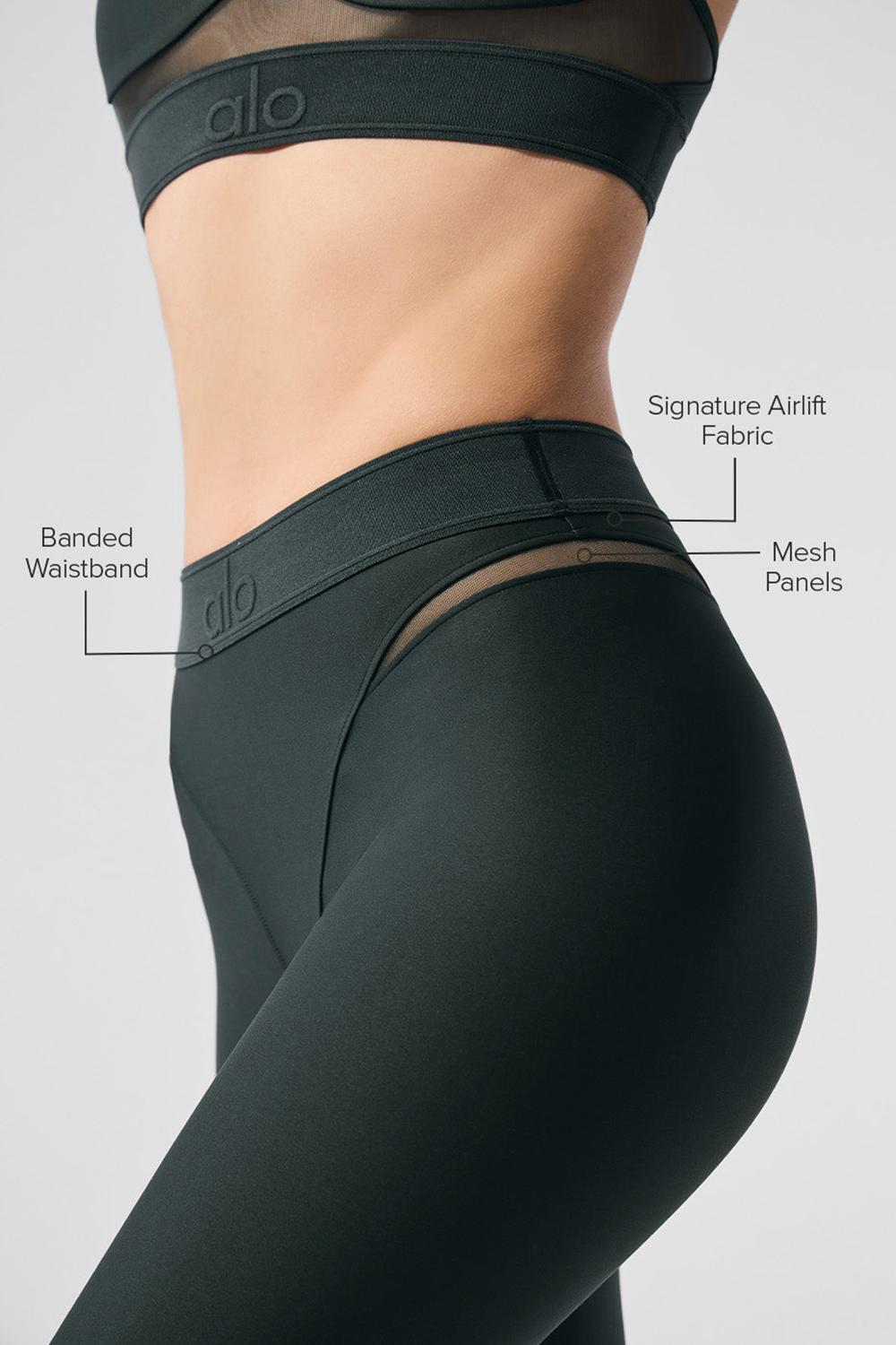 Charcoal Green Women Alo Yoga Airlift High-Waist 7/8 Rebel Legging | Australia  64072-LFNR