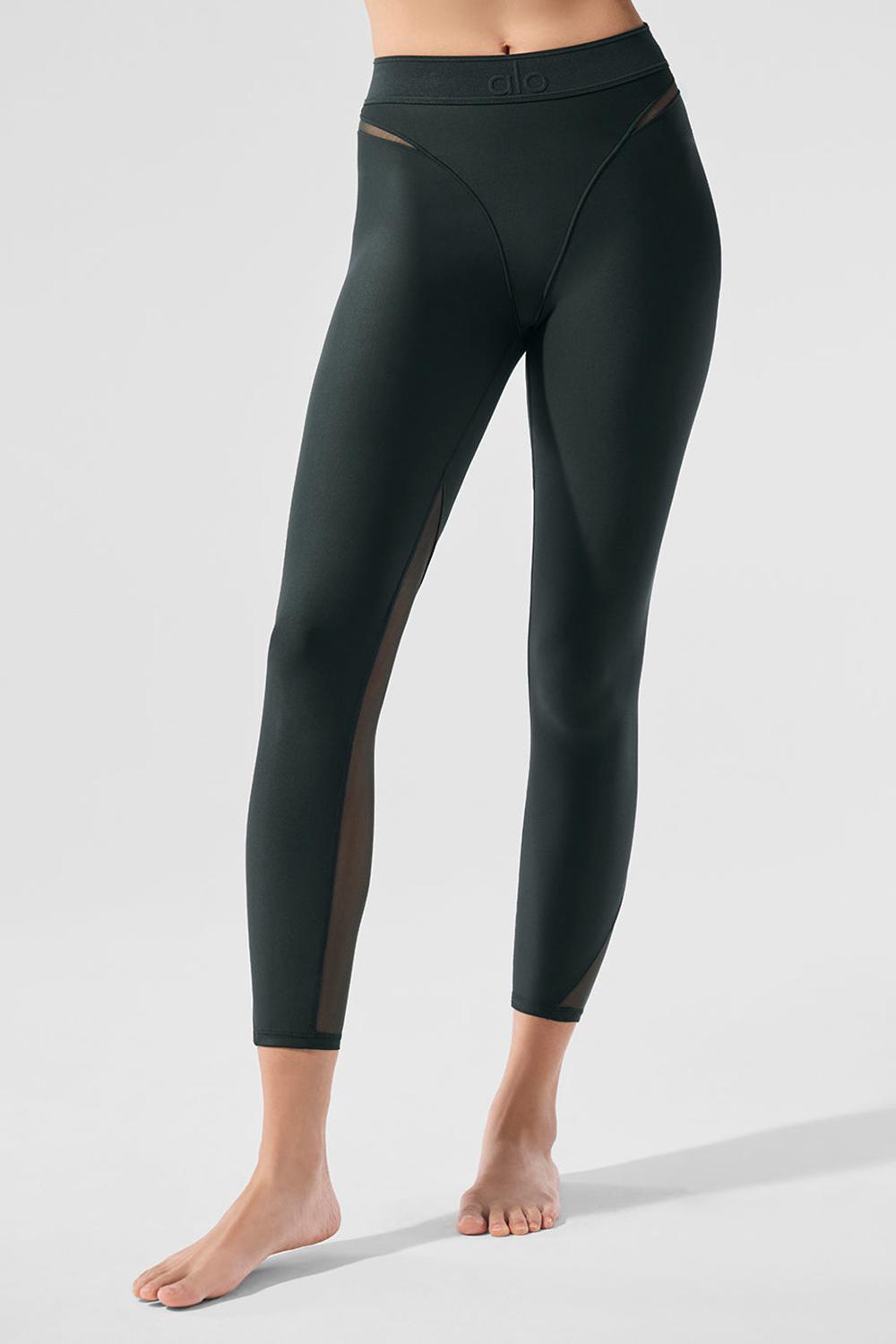Charcoal Green Women Alo Yoga Airlift High-Waist 7/8 Rebel Legging | Australia  64072-LFNR