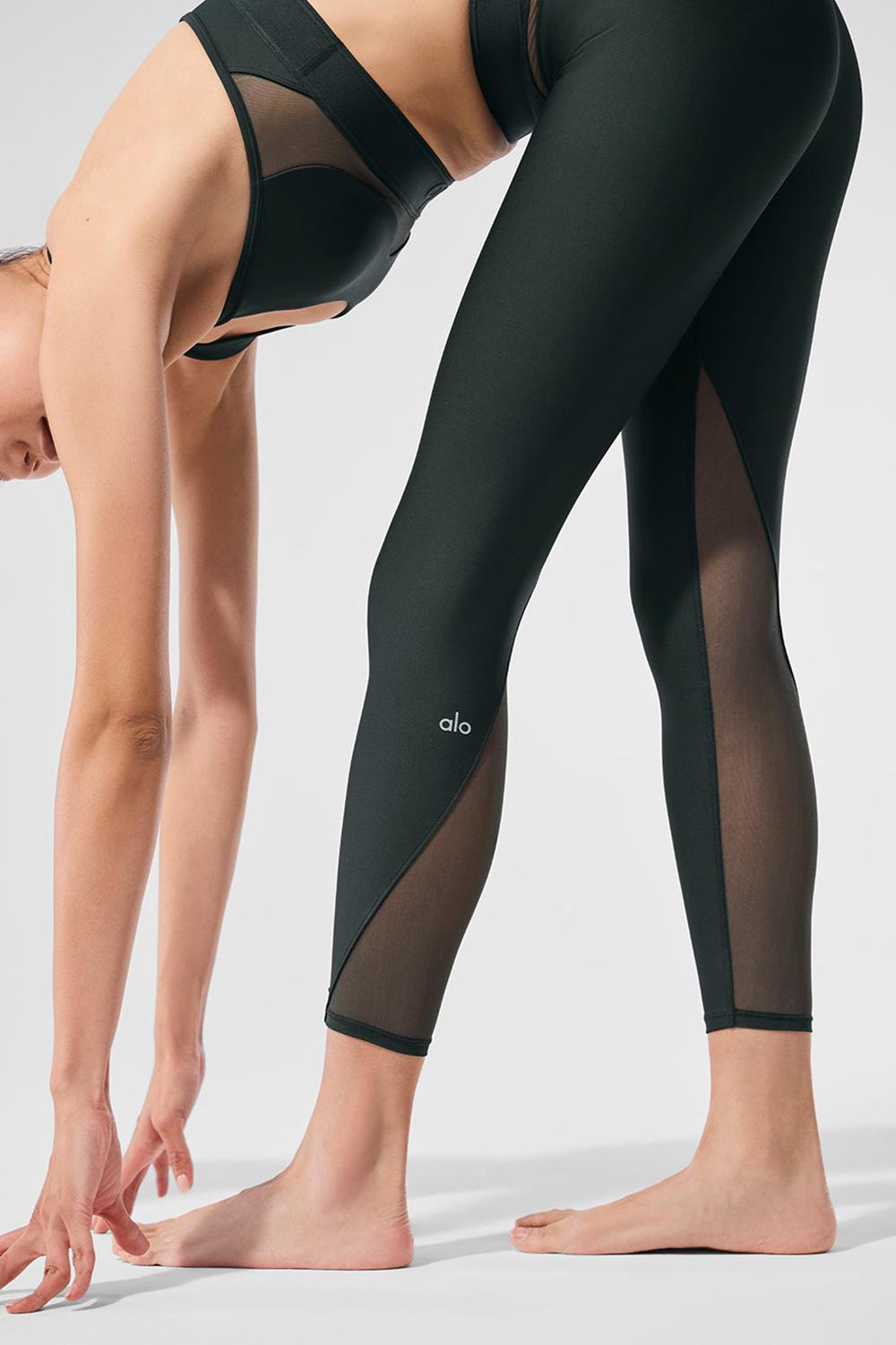 Charcoal Green Women Alo Yoga Airlift High-Waist 7/8 Rebel Legging | Australia  64072-LFNR