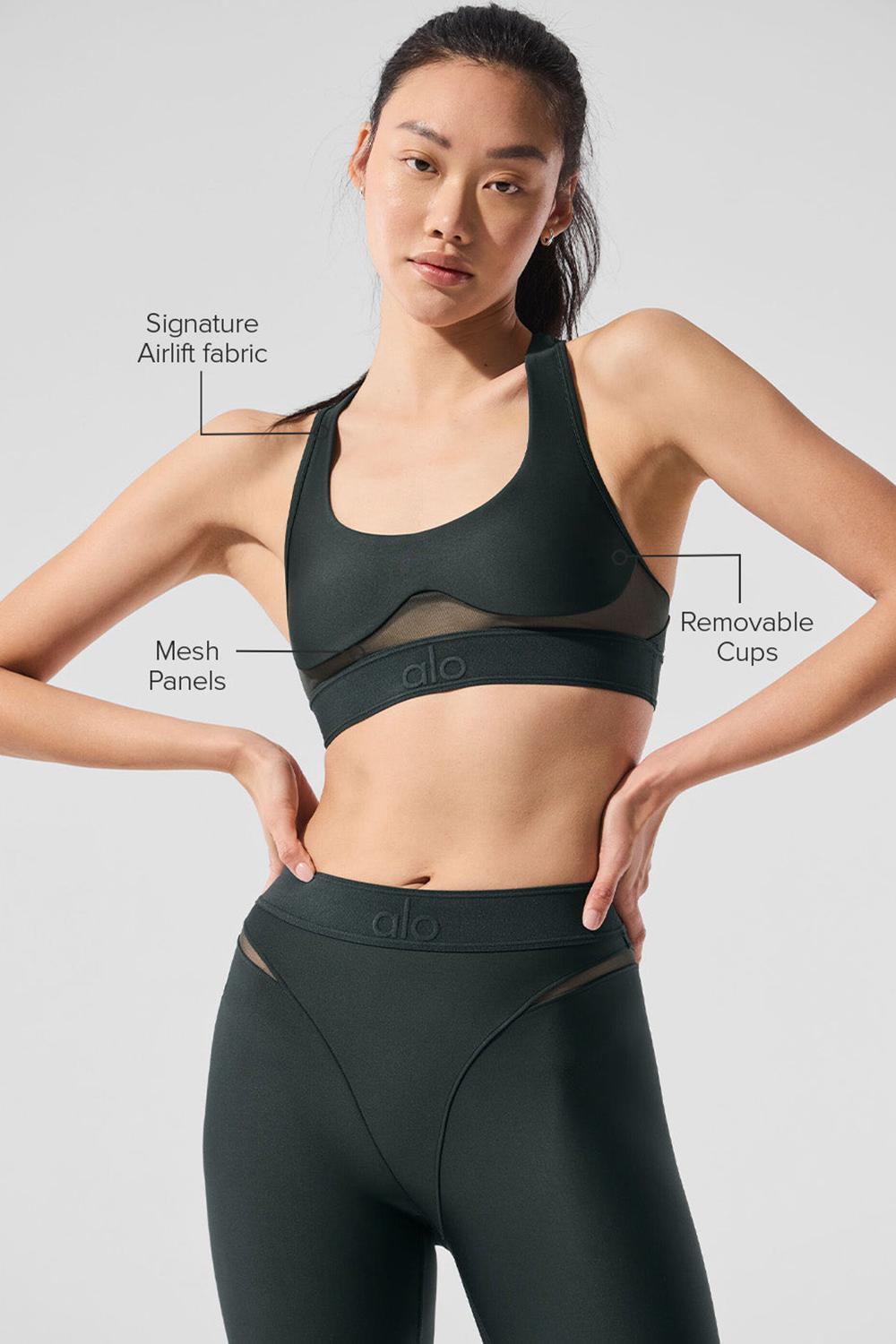 Charcoal Green Women Alo Yoga Airlift Rebel Bra | Australia  56492-WIFB