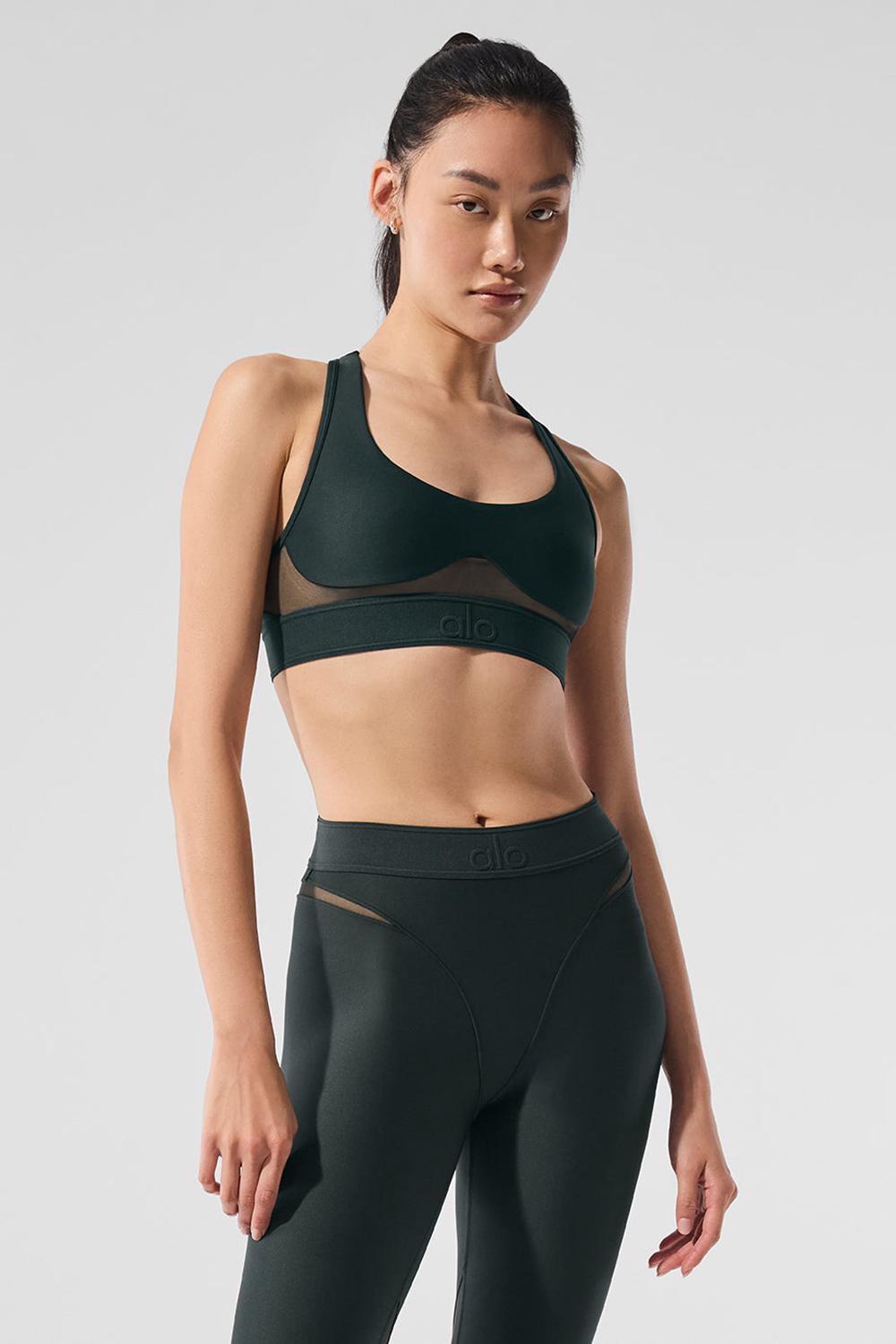 Charcoal Green Women Alo Yoga Airlift Rebel Bra | Australia  56492-WIFB