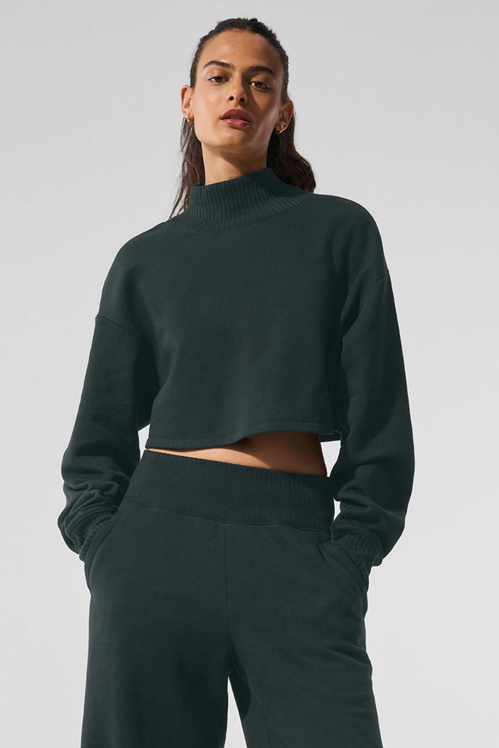 Charcoal Green Women Alo Yoga Cropped Serenity Coverup | Australia  13024-RZEJ