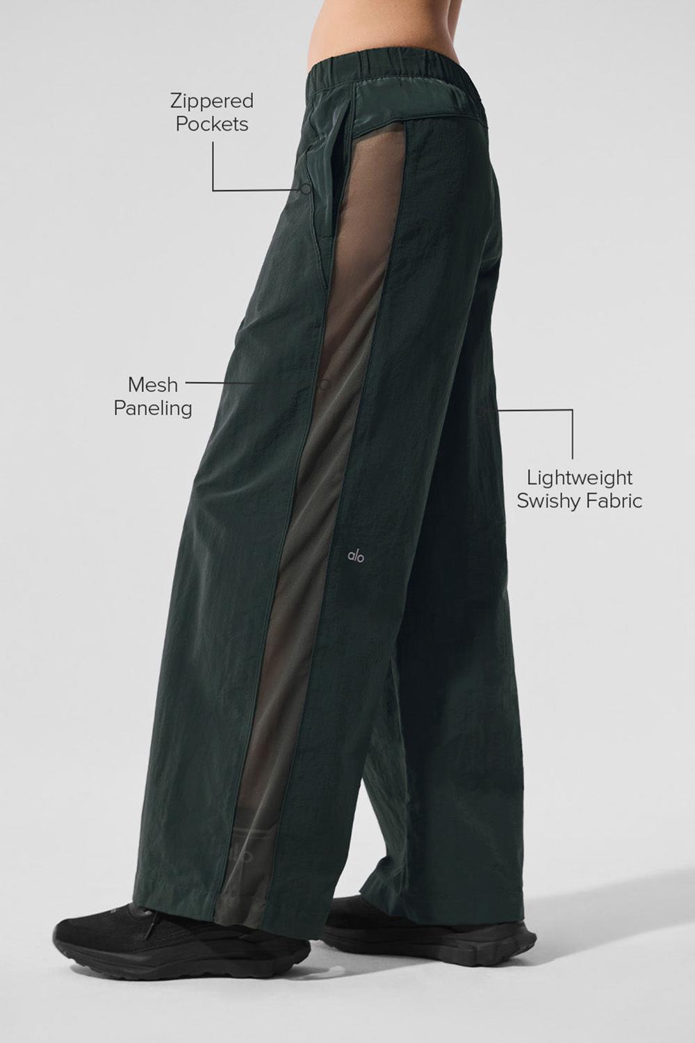 Charcoal Green Women Alo Yoga High-Waist Origin Wide Leg Track Pant | Australia  01274-OWYK