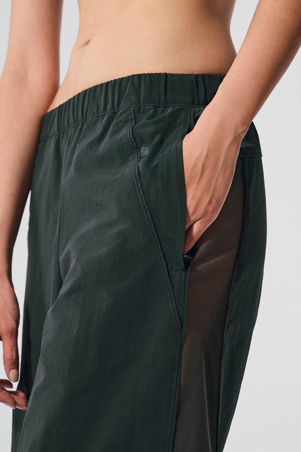 Charcoal Green Women Alo Yoga High-Waist Origin Wide Leg Track Pant | Australia  01274-OWYK