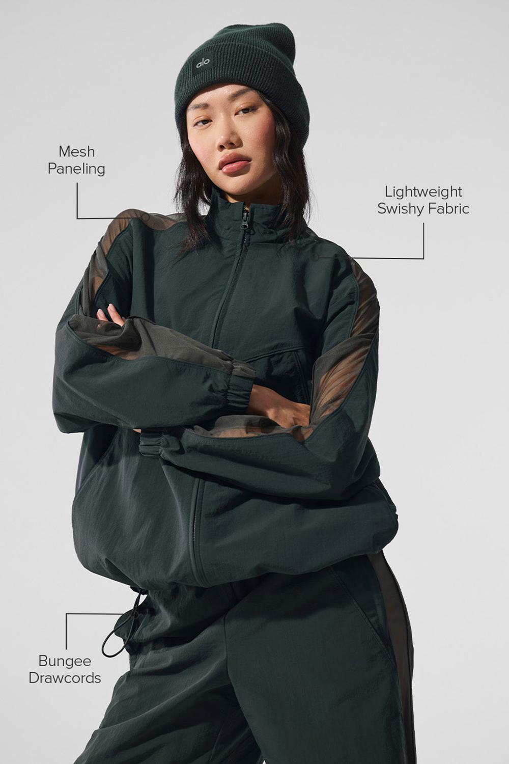 Charcoal Green Women Alo Yoga Origin Full-Zip Track Jacket | Australia  30627-GLPS