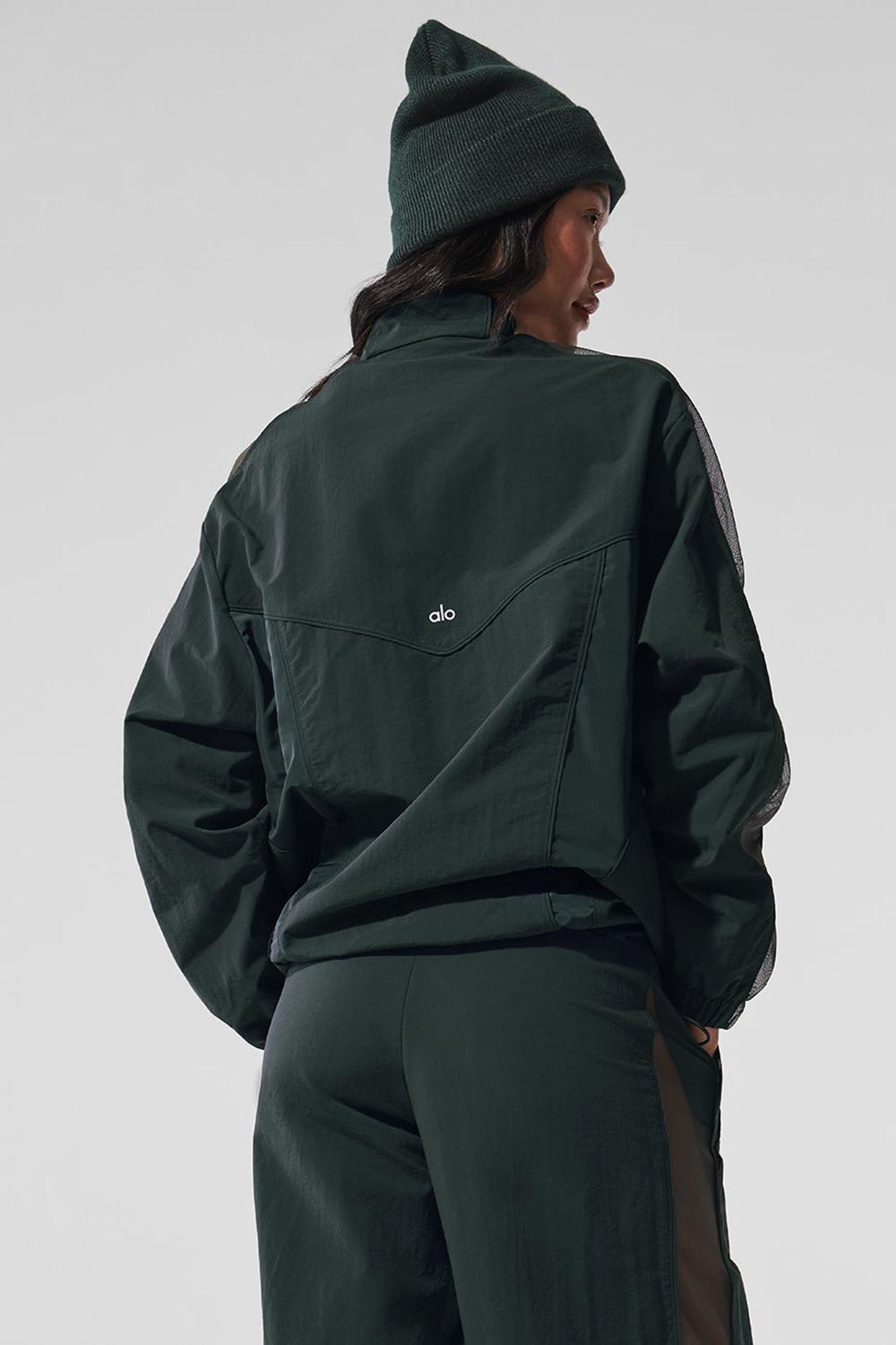 Charcoal Green Women Alo Yoga Origin Full-Zip Track Jacket | Australia  30627-GLPS