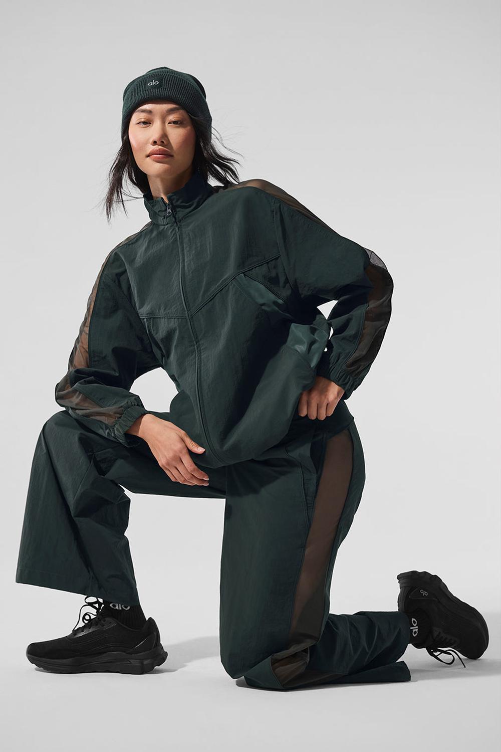 Charcoal Green Women Alo Yoga Origin Full-Zip Track Jacket | Australia  30627-GLPS
